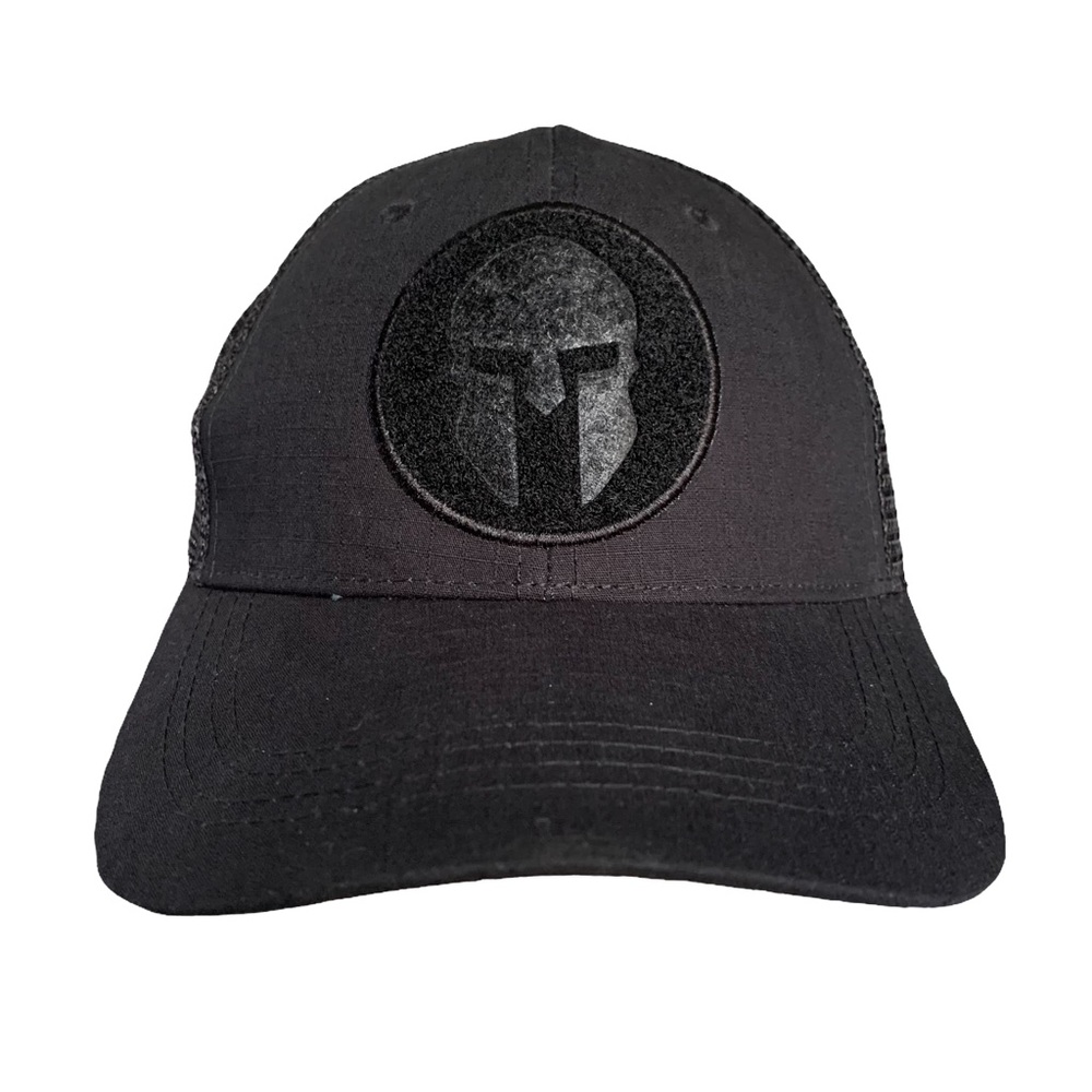 Highland Tactical Spartan Adjustable Black Mesh Trucker Snap Back Hat Cap NWOT